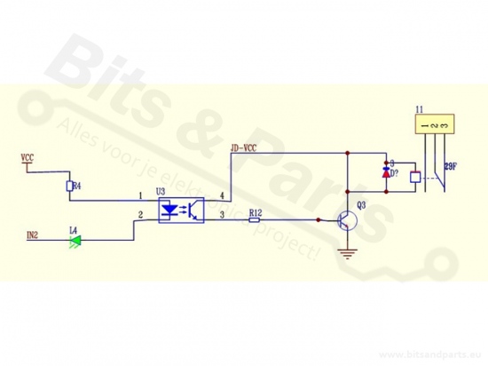 Relais board 2-kanaals 5V - optocoupled